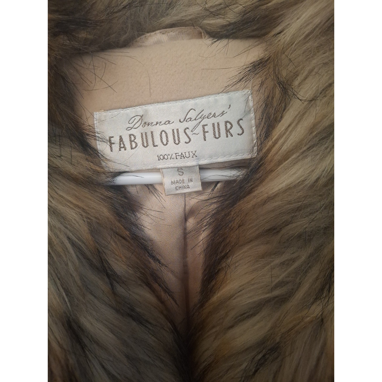 Donna Salyers Fabulous-Furs Coat Faux Fur Collar Size Small Trench Coat Style — image 2 of 7